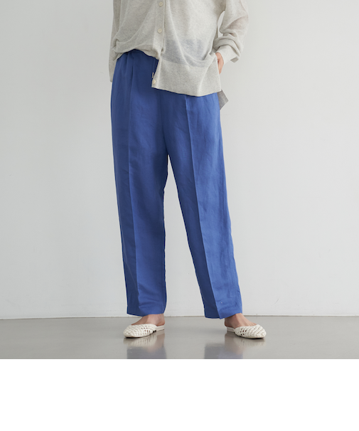 接触冷感リネンレーヨンテーパードパンツ（WEB限定サイズ）