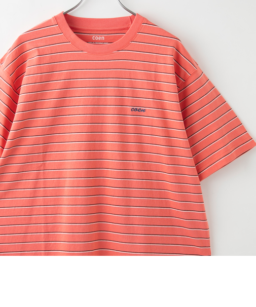 USAコットンcoenロゴボーダーTシャツ