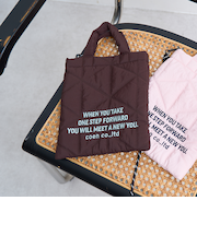 ロゴ刺繍 幾何柄 キルト2wayショルダーバッグ