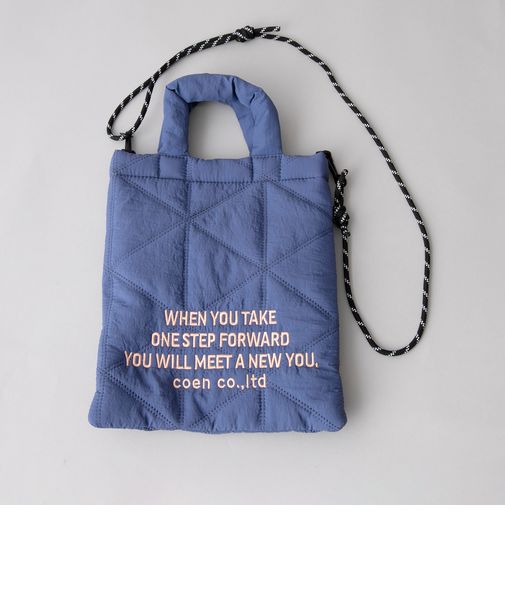 【新色追加】ロゴ刺繍 幾何柄 キルト2wayショルダーバッグ