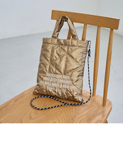 【ギフトにおすすめ/新色追加】ロゴ刺繍 幾何柄 キルト2wayショルダーバッグ