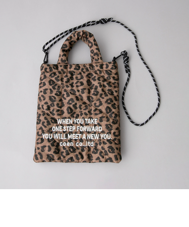 ロゴ刺繍 幾何柄 キルト2wayショルダーバッグ