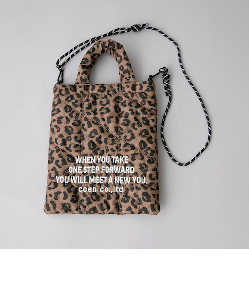 ロゴ刺繍 幾何柄 キルト2wayショルダーバッグ