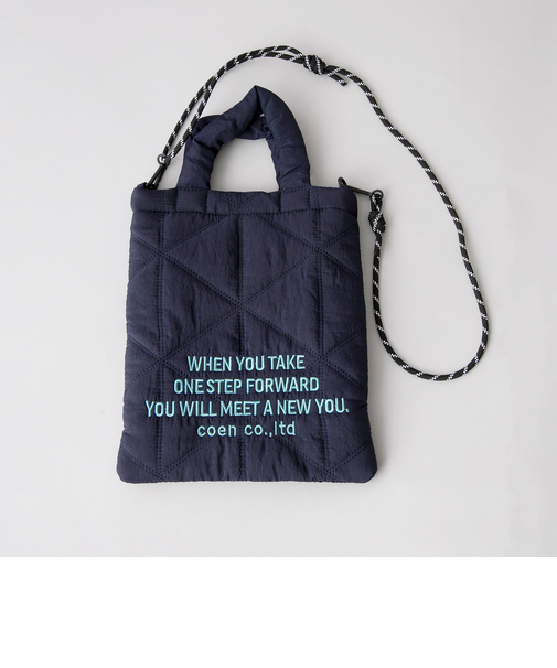 【ギフトにおすすめ/新色追加】ロゴ刺繍 幾何柄 キルト2wayショルダーバッグ