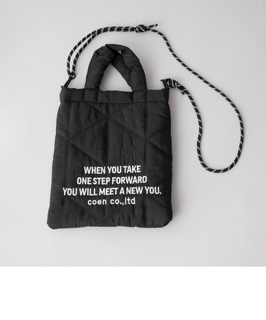 【ギフトにおすすめ/新色追加】ロゴ刺繍 幾何柄 キルト2wayショルダーバッグ