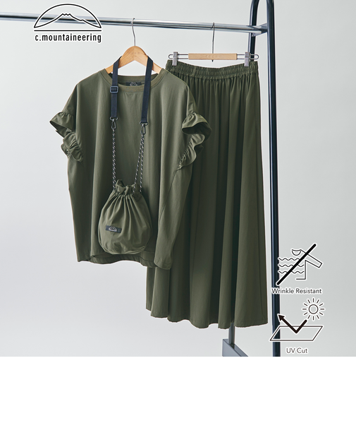 【C.mt】ポーチ付きフリルTEE&スカート(セットアップ)