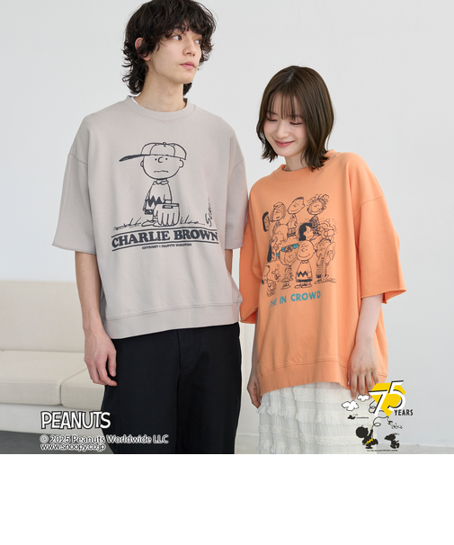 PEANUTS(ピーナッツ)×coen 半袖プリントスウェット