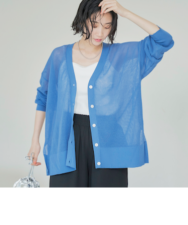 サラコカタアゼVネックニットカーディガン