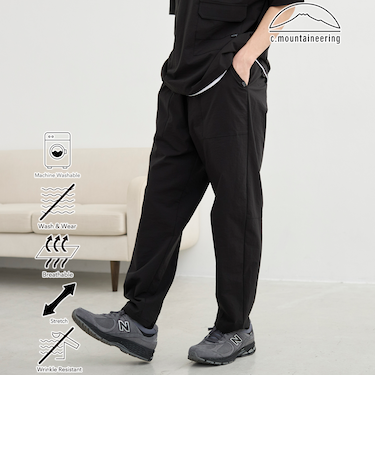 【C.Mt】AIRCOメッシュストレッチテーパードパンツ　通気性/防しわ機能付き