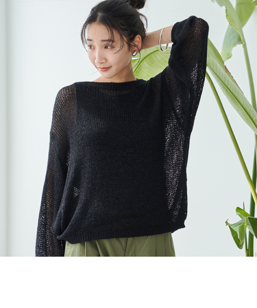 テープヤーンメッシュプルオーバー