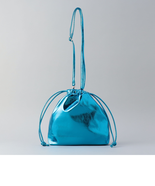 メタリック巾着ショルダー