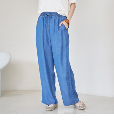 ライトデニムイージーワイドパンツ