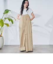 【セットアイテム】フレンチスリーブ Tシャツ＆ギャザーサロペット セット