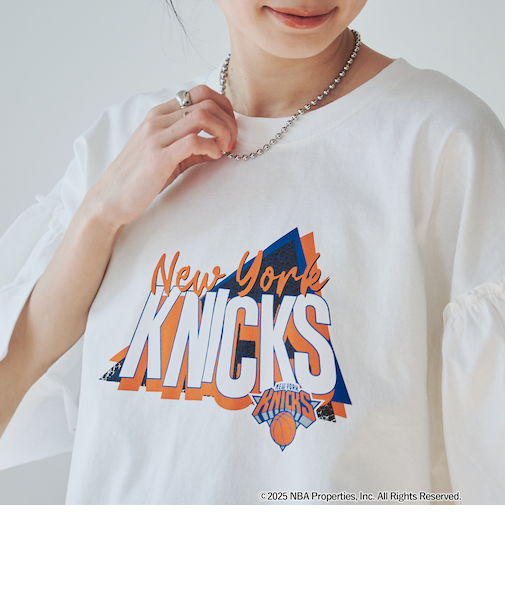 NBA別注 フレアスリーブロゴプリントTシャツ