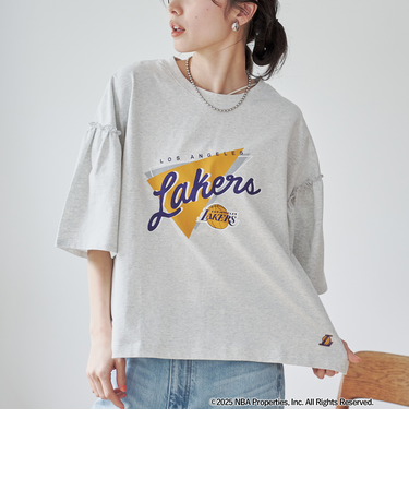 NBA別注 フレアスリーブロゴプリントTシャツ