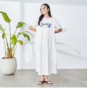 NBA別注 ティアードロゴプリントTシャツワンピース