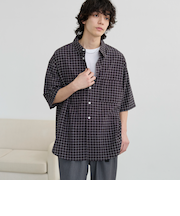 コットンシアーチェックシャツ