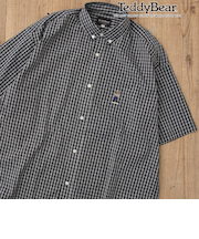 Teddy Bear(テディベア）別注ハーフスリーブボタンダウンシャツ（ネイビー）【EC限定サイズ】