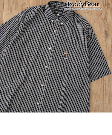 Teddy Bear(テディベア）別注ハーフスリーブボタンダウンシャツ（ネイビー）【EC限定サイズ】