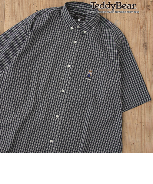 Teddy Bear(テディベア）別注ハーフスリーブボタンダウンシャツ（ネイビー）【EC限定サイズ】