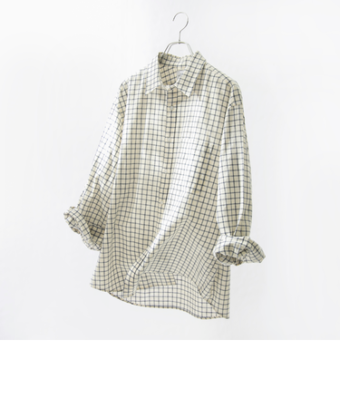 リネン混インドコットンシャツ