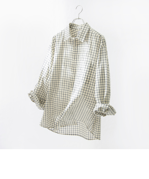 リネン混インドコットンシャツ