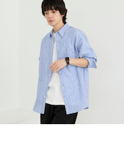 リネン混インドコットンシャツ