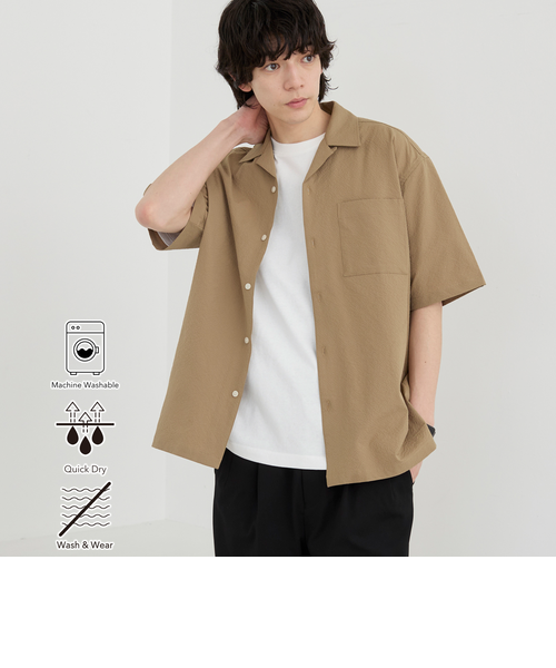 Keppi Fitness オープンカラー エンボス加工ビンテージライクオープン