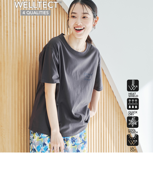 【UVカット・接触冷感】WELLTECT  USA ロゴプリントTシャツ