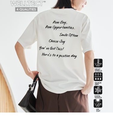 【UVカット・接触冷感】WELLTECT  USA ロゴプリントTシャツ