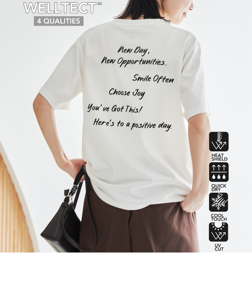 【UVカット・接触冷感】WELLTECT  USA ロゴプリントTシャツ