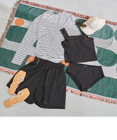 【5点セット】ボーダープルオーバー スイムウェア