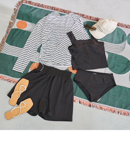 【5点セット】ボーダープルオーバー スイムウェア