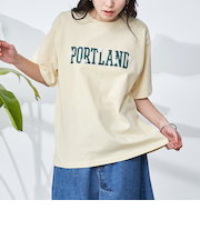 【接触冷感】カレッジロゴプリントTシャツ