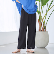 オリエンタル柄レースイージーワイドパンツ