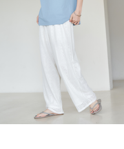 オリエンタル柄レースイージーワイドパンツ