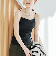 スクエアリブカップ付きキャミソール