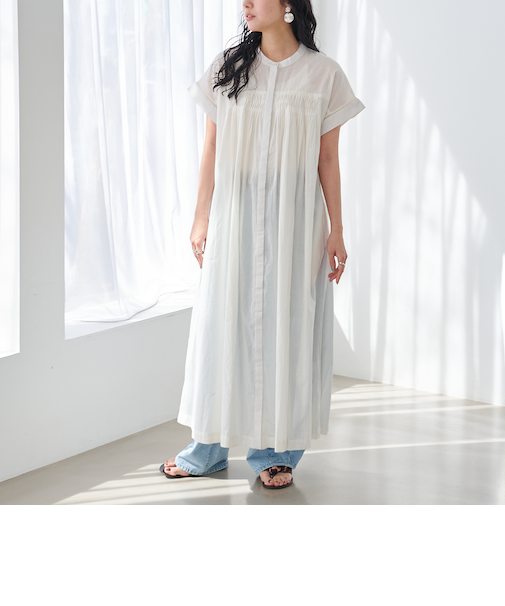 MARKET（マーケット）タック前開きワンピース