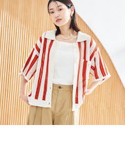 メッシュニットポロカーディガン