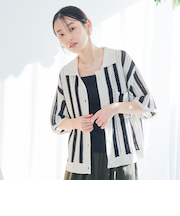 メッシュニットポロカーディガン