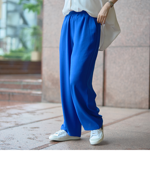 【接触冷感】ドライタッチイージーワイドパンツ