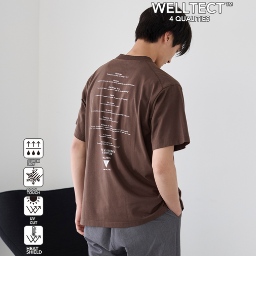 【WELLTECT】プリントTシャツ　ー吸水速乾/接触冷感/UVカット/遮熱ー
