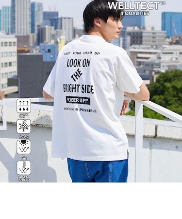 【WELLTECT】プリントTシャツ　ー吸水速乾/接触冷感/UVカット/遮熱ー