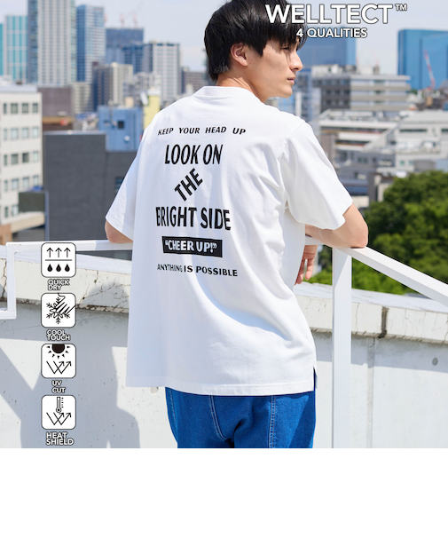 【WELLTECT】プリントTシャツ　ー吸水速乾/接触冷感/UVカット/遮熱ー