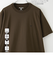 【WELLTECT】ロゴ刺繍Tシャツ　ー吸水速乾、接触冷感、UVカット、遮熱ー