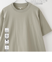 【WELLTECT】ロゴ刺繍Tシャツ　ー吸水速乾、接触冷感、UVカット、遮熱ー