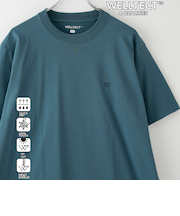 【WELLTECT】ロゴ刺繍Tシャツ　ー吸水速乾、接触冷感、UVカット、遮熱ー