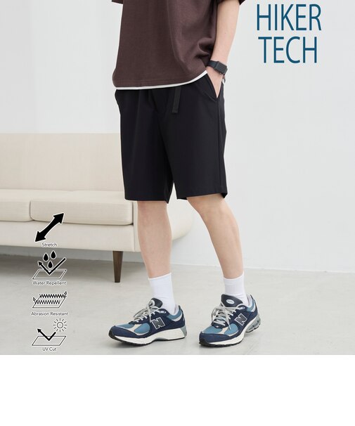 ハイカーテックショートパンツ　ーストレッチ、撥水、耐摩耗性、UVカットー