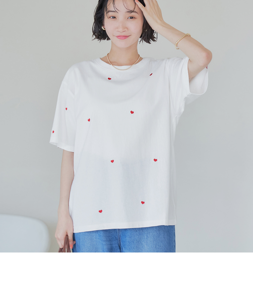 SunnySports（サニースポーツ）別注ハート刺繍Tシャツ