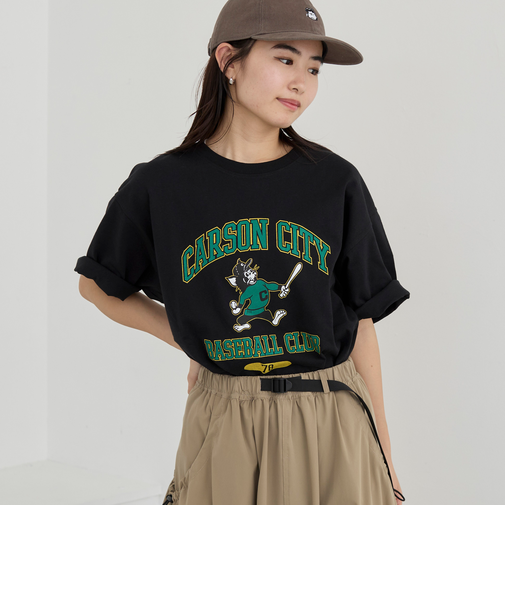 カレッジアニマルプリントTシャツ